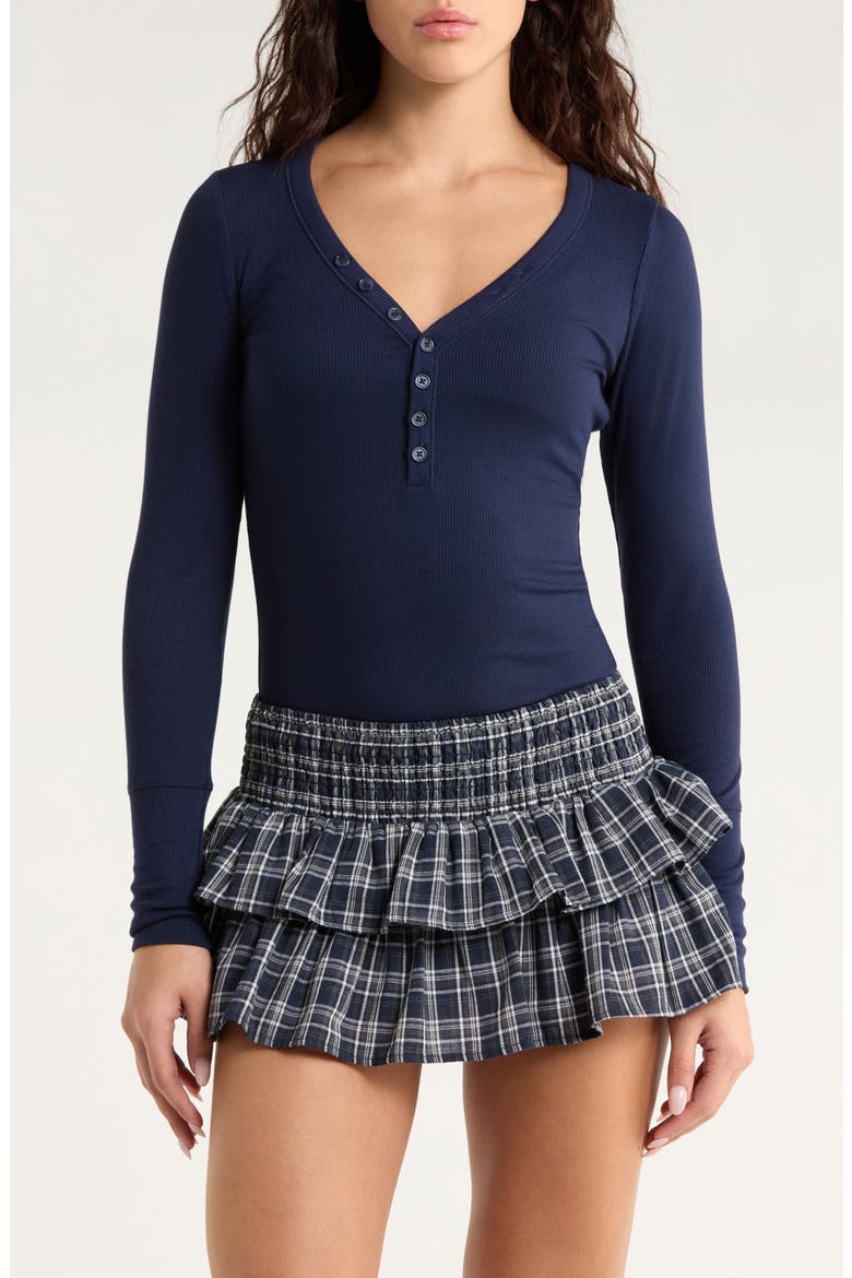 Payton V-Neck Henley, Main, color, NAVY