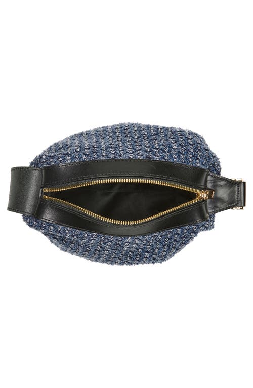 Sacai New Pochette Tweed Handbag In Indigo