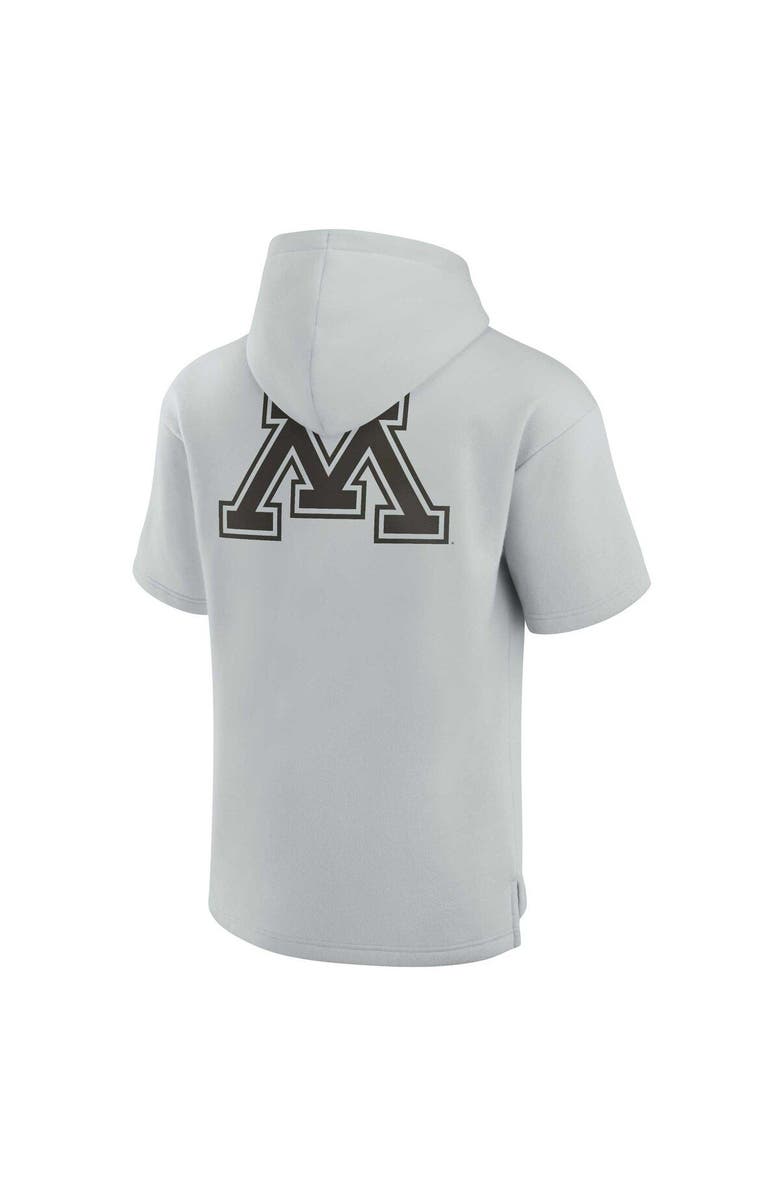 Fanatics Signature Unisex Fanatics Signature Gray Minnesota Golden Gophers Elements Super Soft Fleece Short Sleeve Pullover Hoodie, Alternate, color, Gray