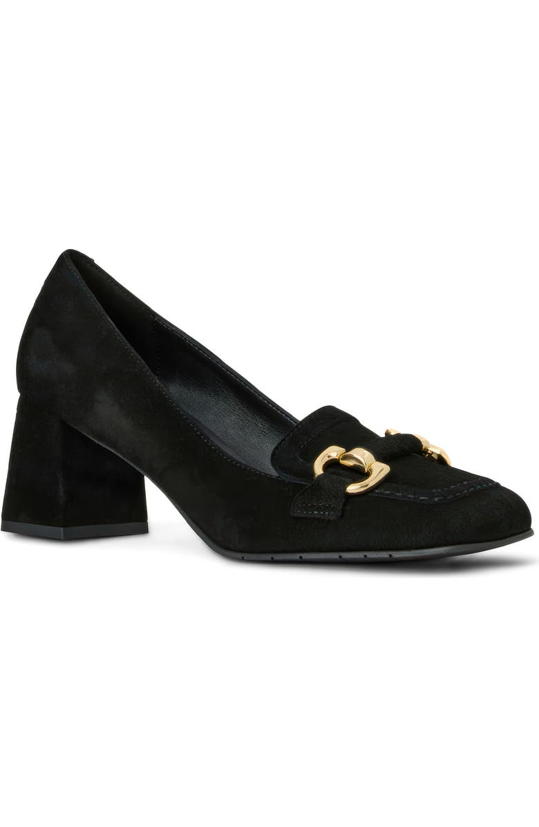 Aquatalia Corrina Weatherproof Loafer Pump, Main, color, Black Suede