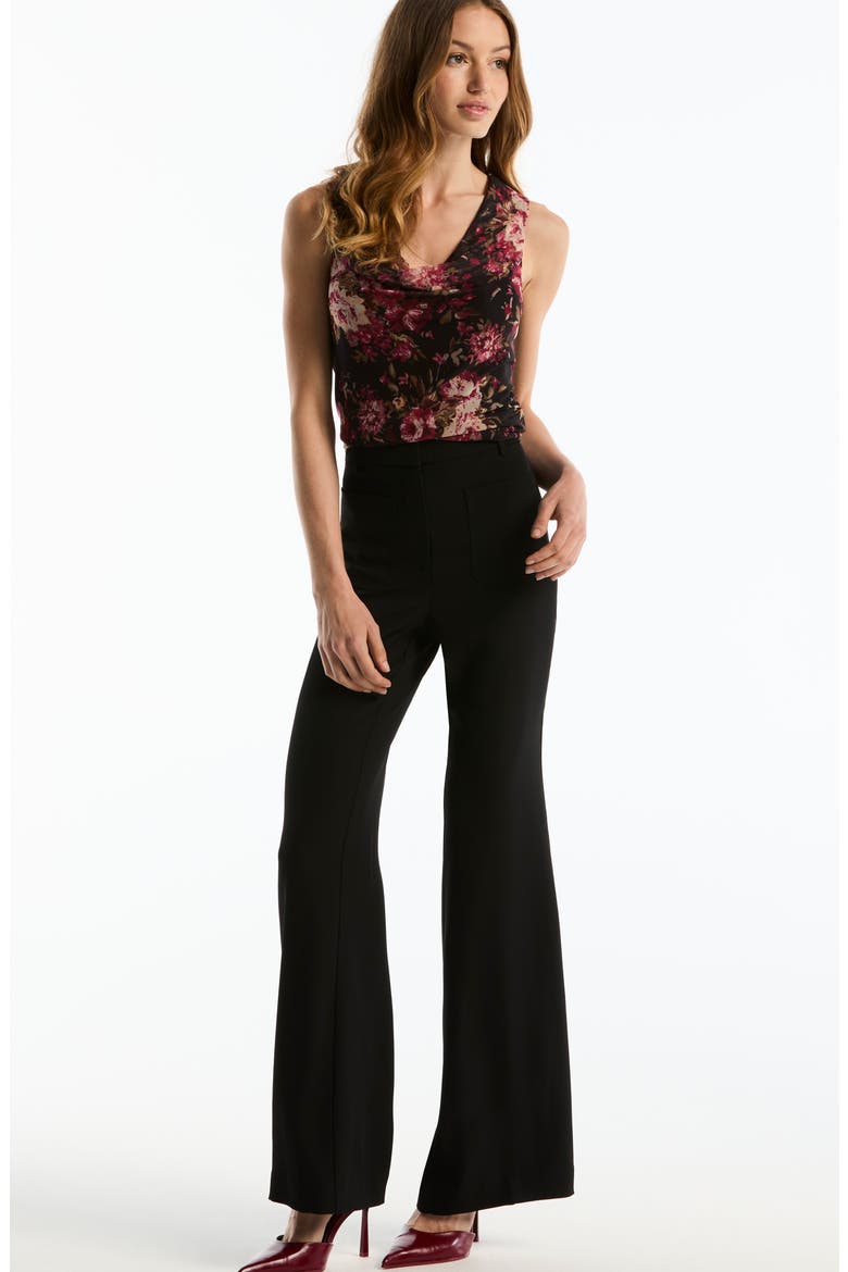 Patch Pocket Flare Leg Pants, Alternate, color, BLACK
