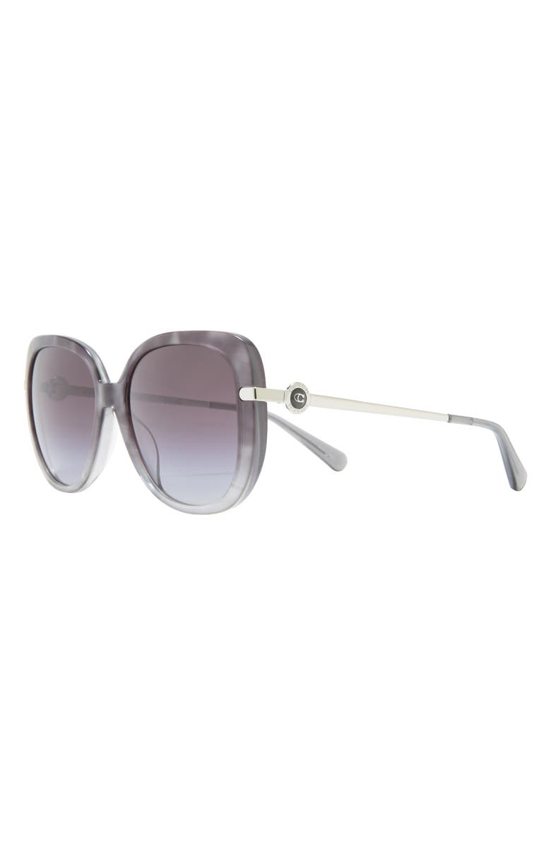 COACH 55mm Gradient Square Sunglasses, Alternate, color, Grey Flash