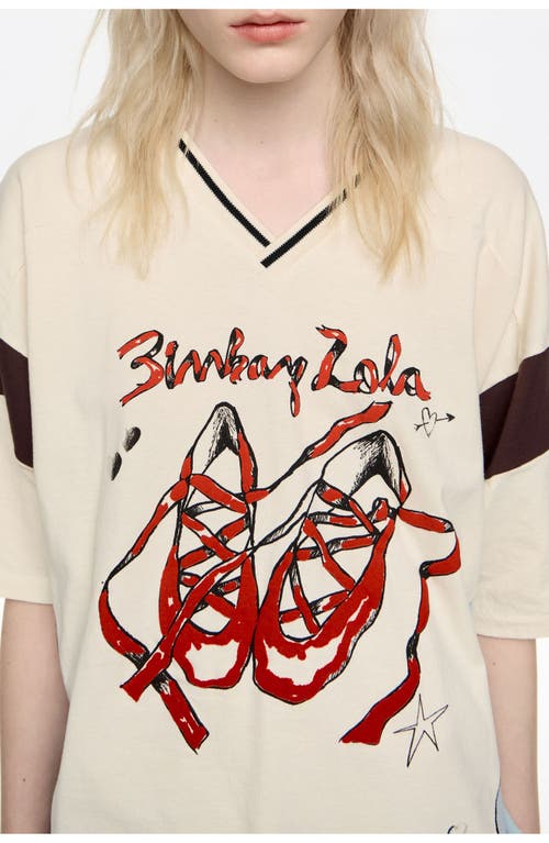 Bimba Y Lola Ballerinas Logo Raglan T-shirt In Animal Print