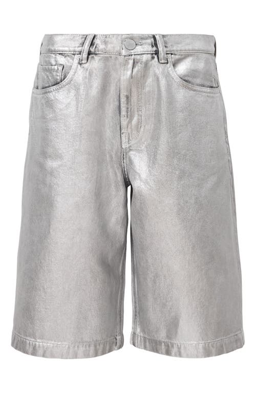 Allsaints Louie Metallic Long Denim Shorts