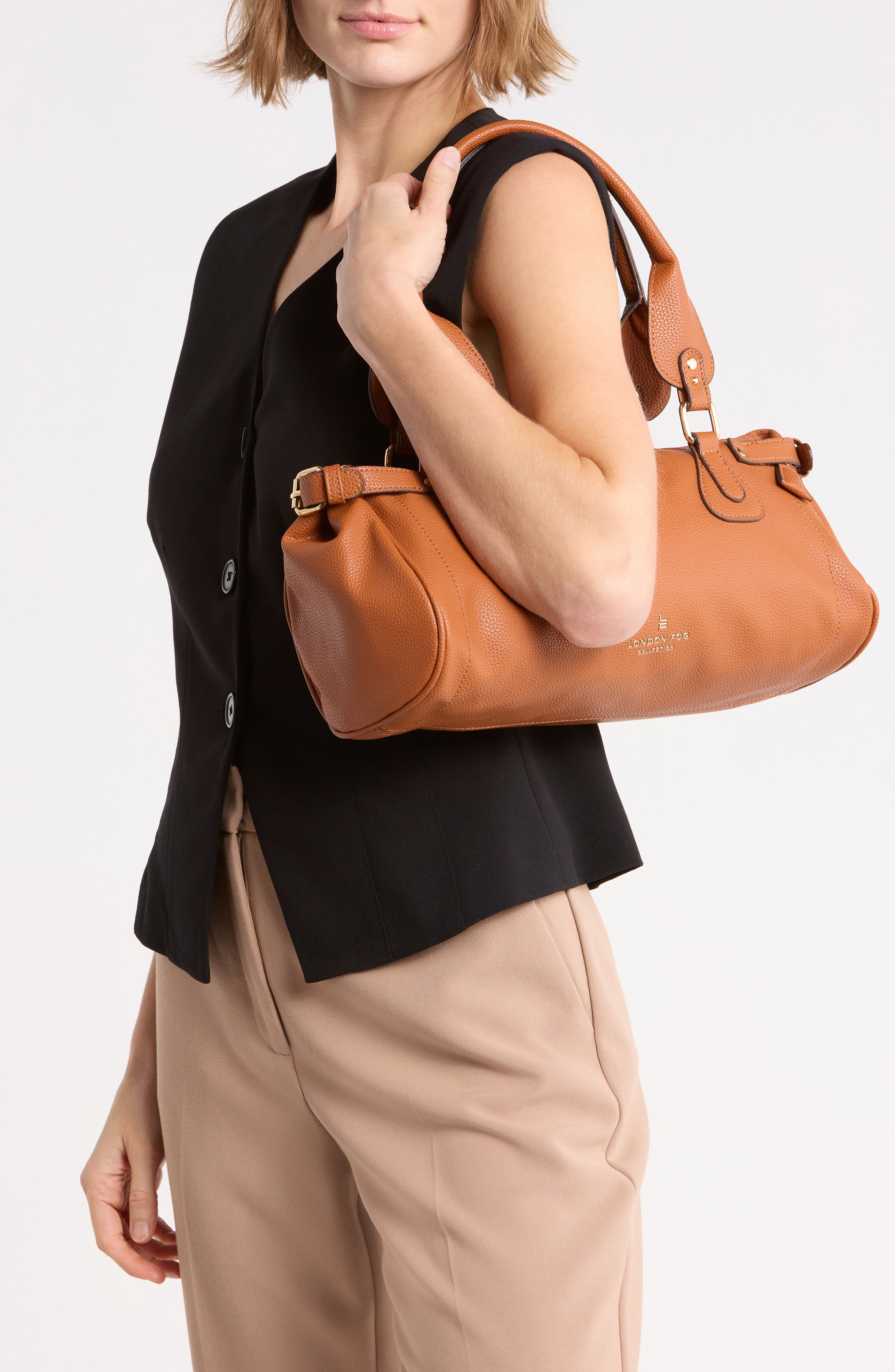 East/West Top Handle Bag, Alternate, color, COGNAC