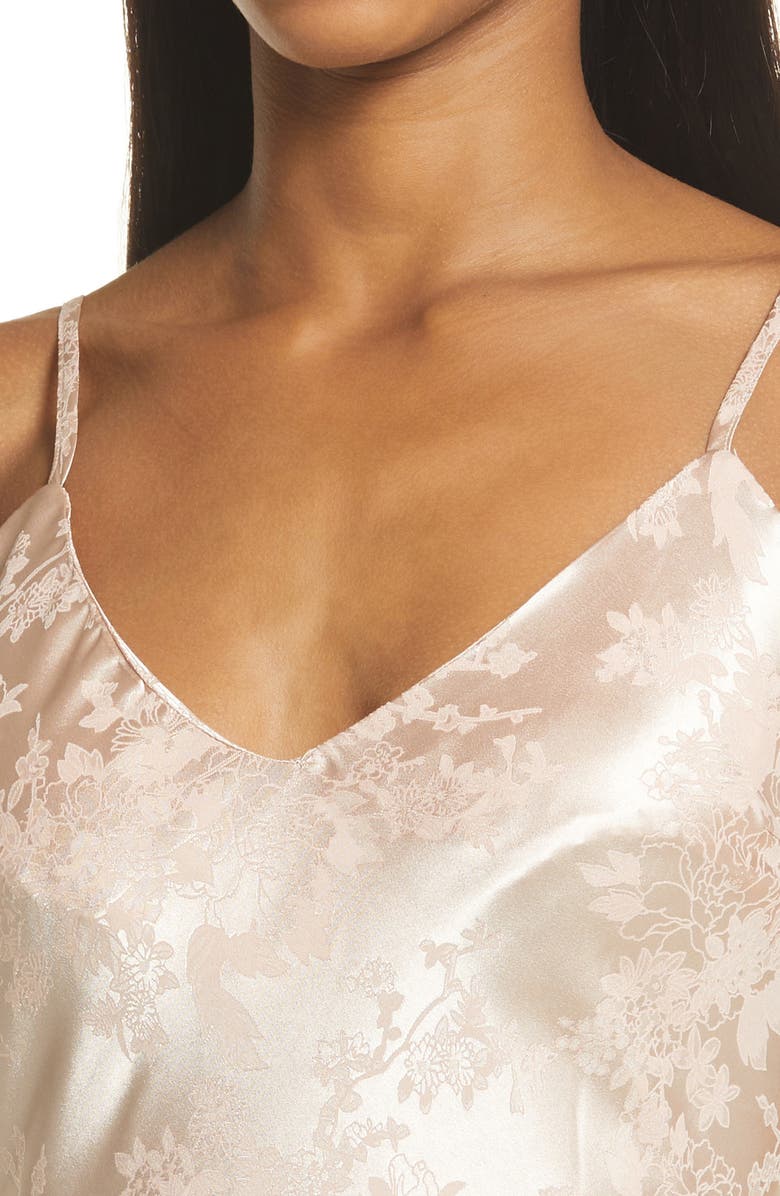 Lulus Calla Love Floral Jacquard Satin Slipdress, Alternate, color,