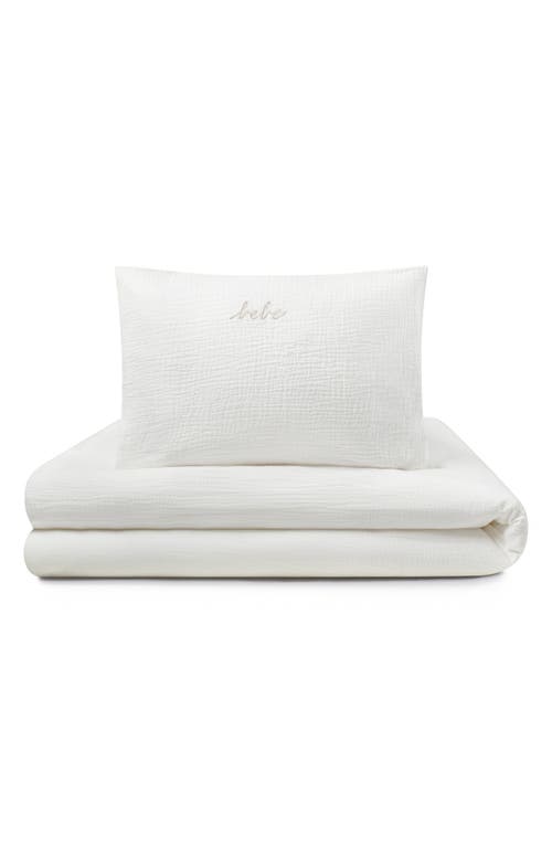Domani Home Bebe Cotton Gauze Crib Duvet Cover In White