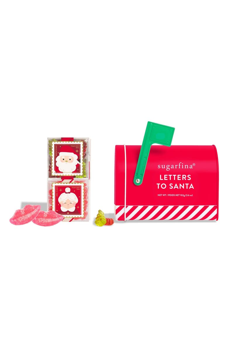 sugarfina Letters to Santa 2-Piece Candy Cube Mailbox Set, Main, color,