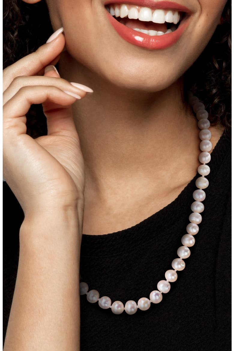 8-9mm Cultured Freshwater Pearl Necklace, Alternate, color, WHITE