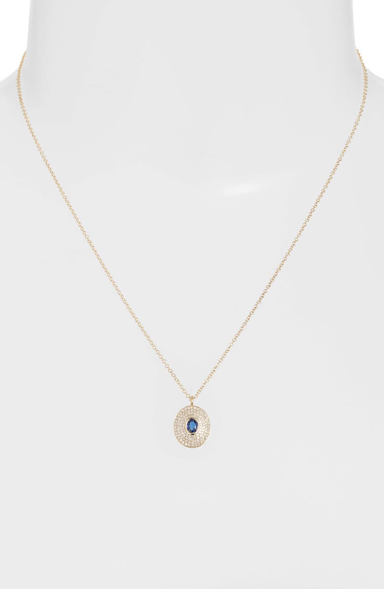 EF Collection Sapphire & Diamond Pendant Necklace, Alternate, color,