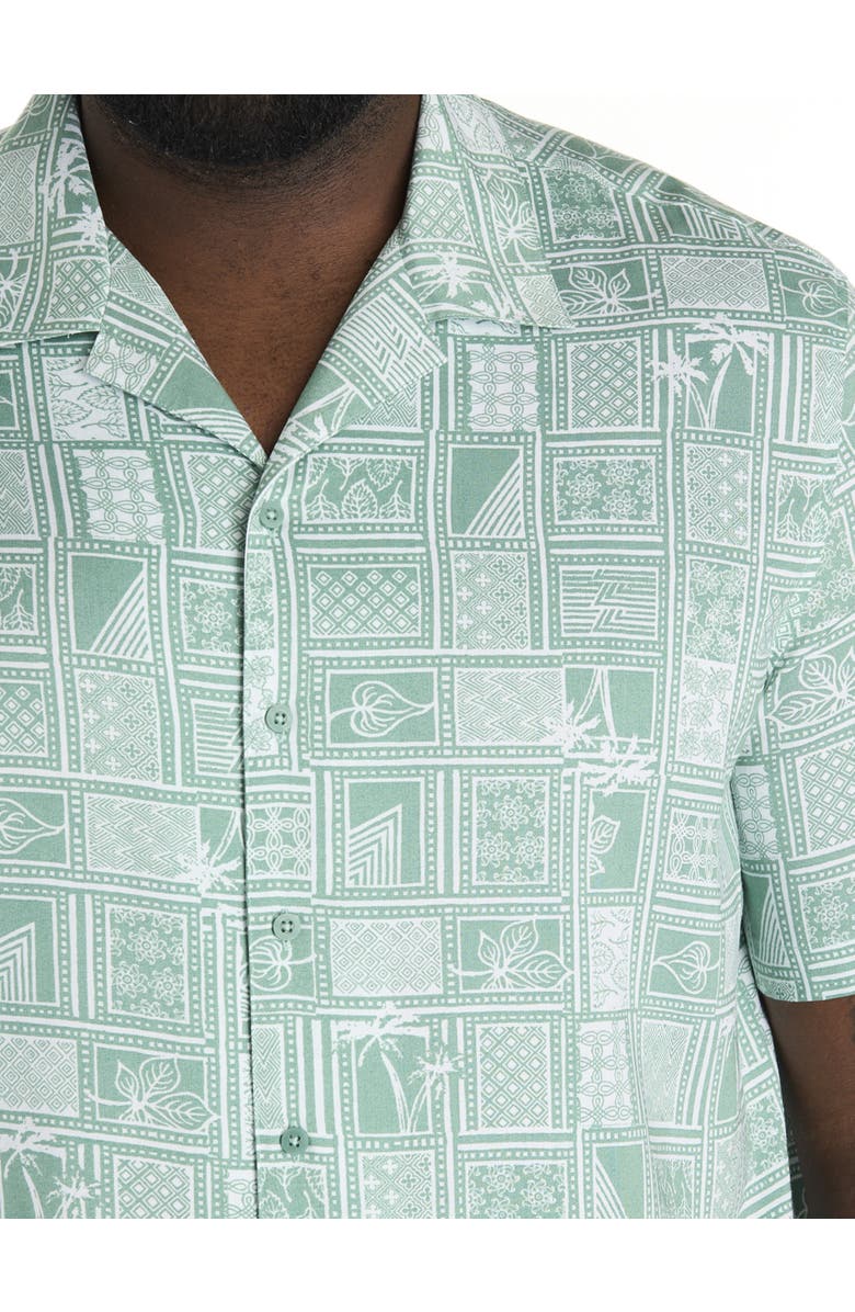 Society of One by DXL Big & Tall Cabana Sport Shirt, Alternate, color, Green