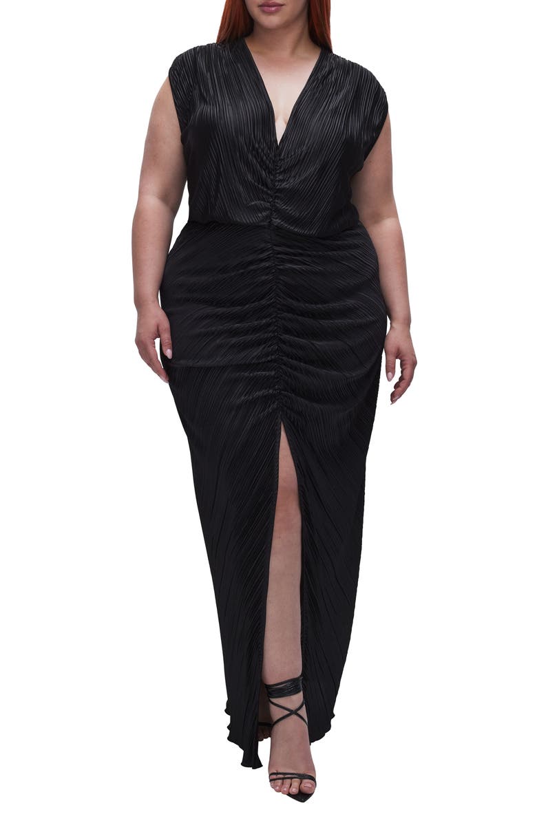 Good American Always Fits Plissé Maxi Dress, Alternate, color,