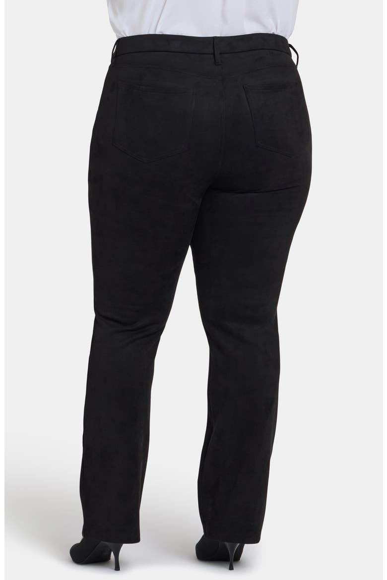 Marilyn High Waist Straight Leg Faux Suede Pants, Alternate, color, BLACK