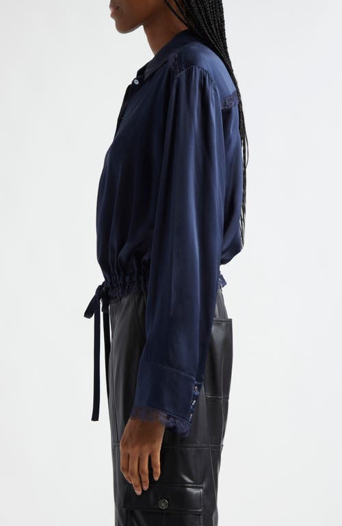 Cinq À Sept Mabyn Drawstring Waist Silk Button-up Shirt