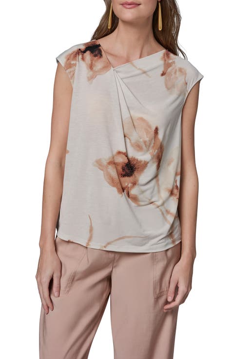 Floral Asymmetric Neck Top