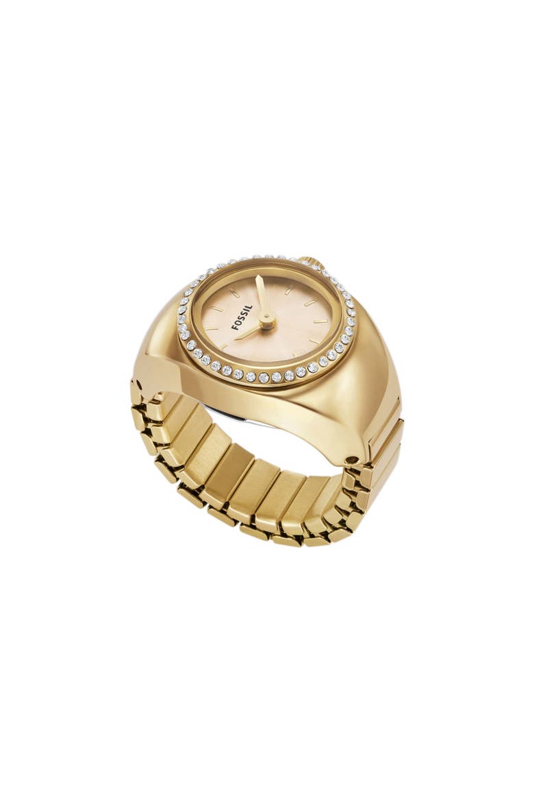 Glitz Crystal Ring Watch, 15mm, Alternate, color, GOLD