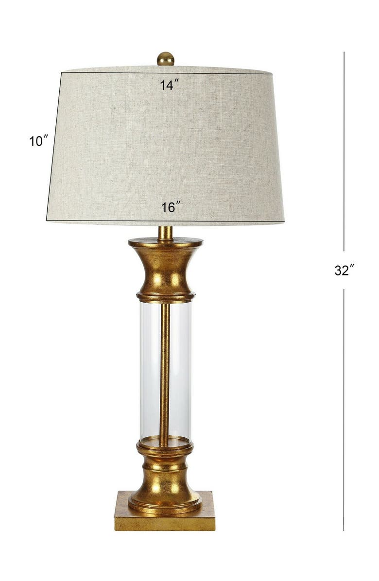 JONATHAN Y Hunter 32" Metal/Glass LED Table Lamp, Alternate, color, Gold/Clear