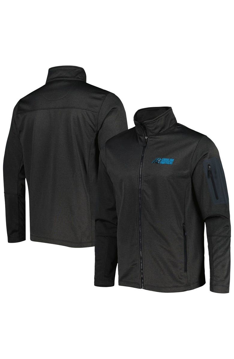 DUNBROOKE Men's Dunbrooke Heather Black Carolina Panthers Freestyle Coated Tech Fleece Full-Zip Jacket, Main, color, 