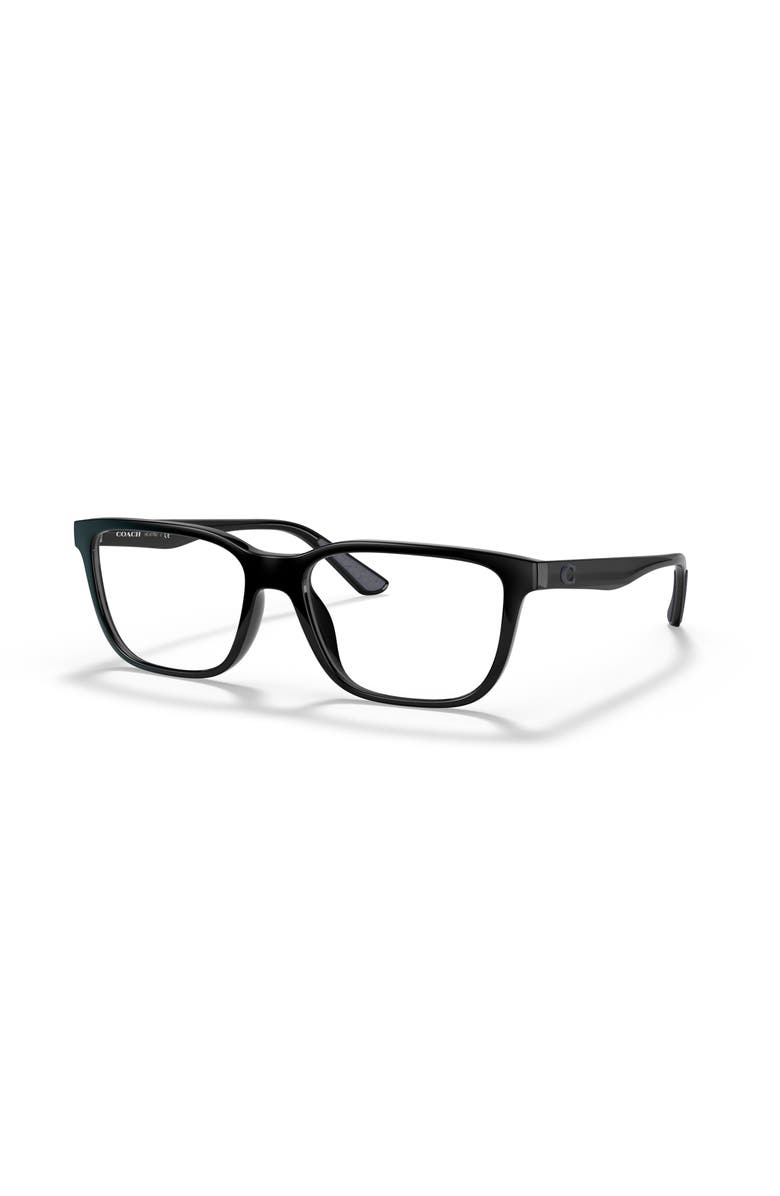 COACH 56mm Rectangle optical glasses, Main, color, Black