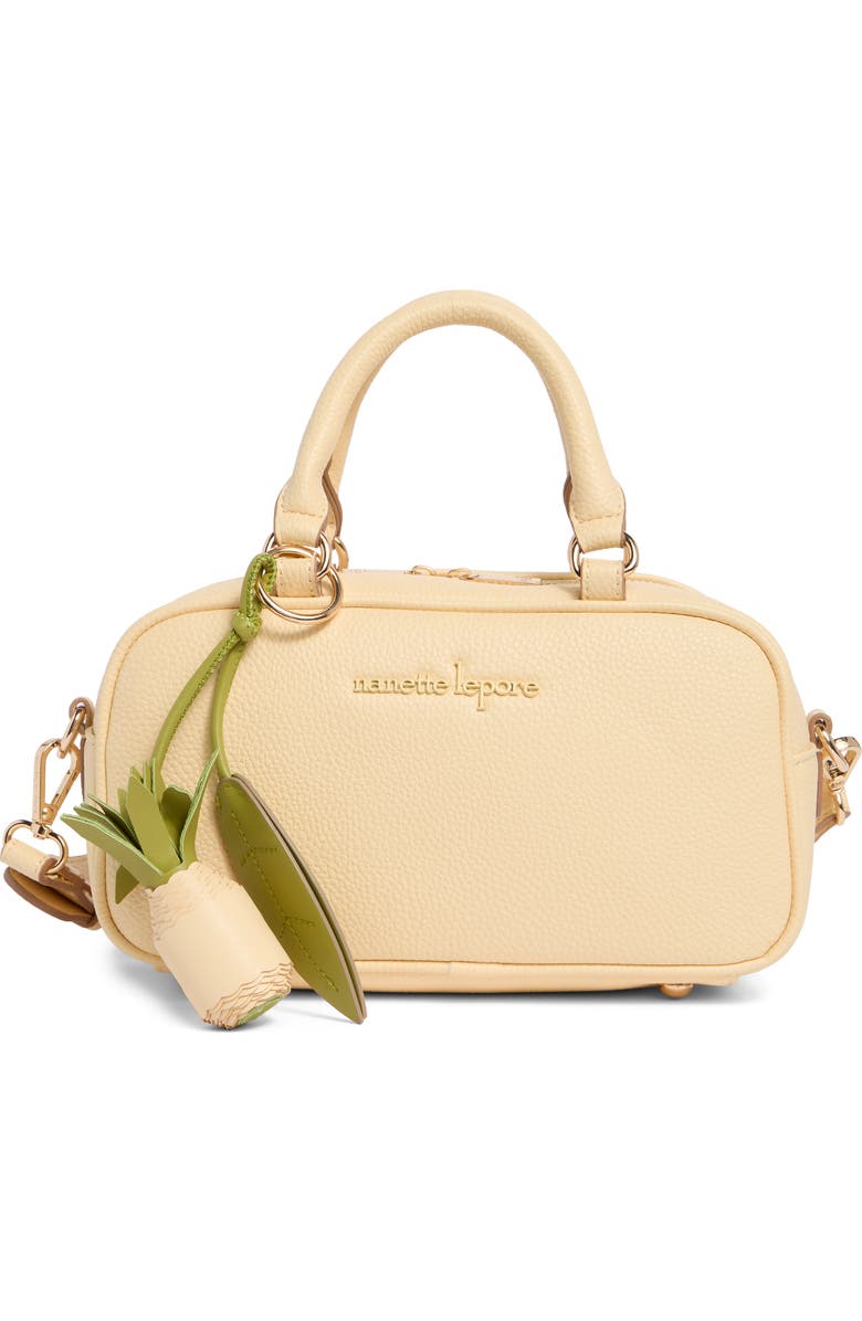 Nanette Lepore Pineapple Charm Crossbody Satchel, Main, color, Panna Cotta