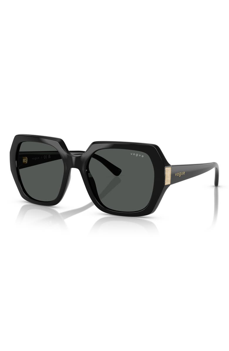 VOGUE 55mm Irregular Sunglasses, Alternate, color, Black