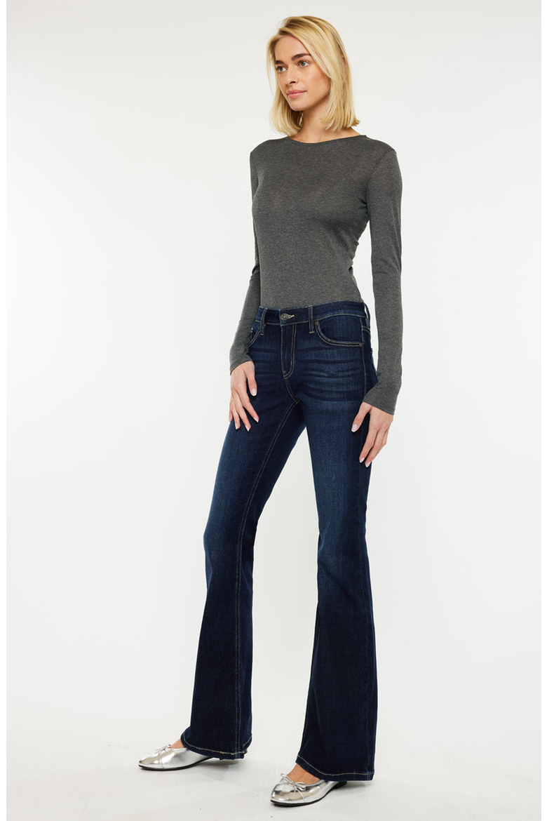 Samuel Mid Rise Flare Jeans, Alternate, color, Dark Wash