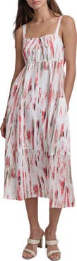 DKNY Abstract Print Midi Dress