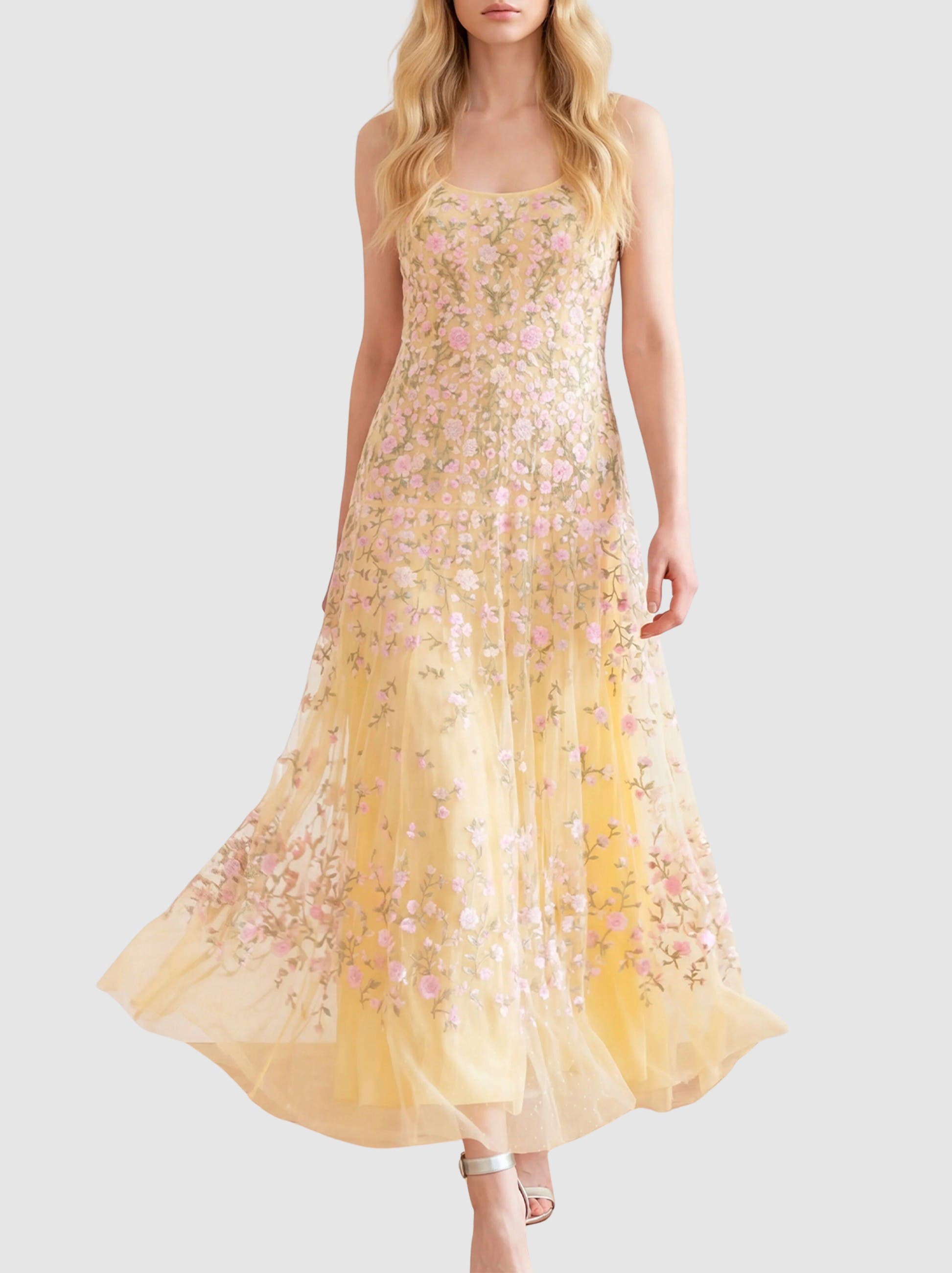 Sylvia Rose Scoop Neck Ankle Gown