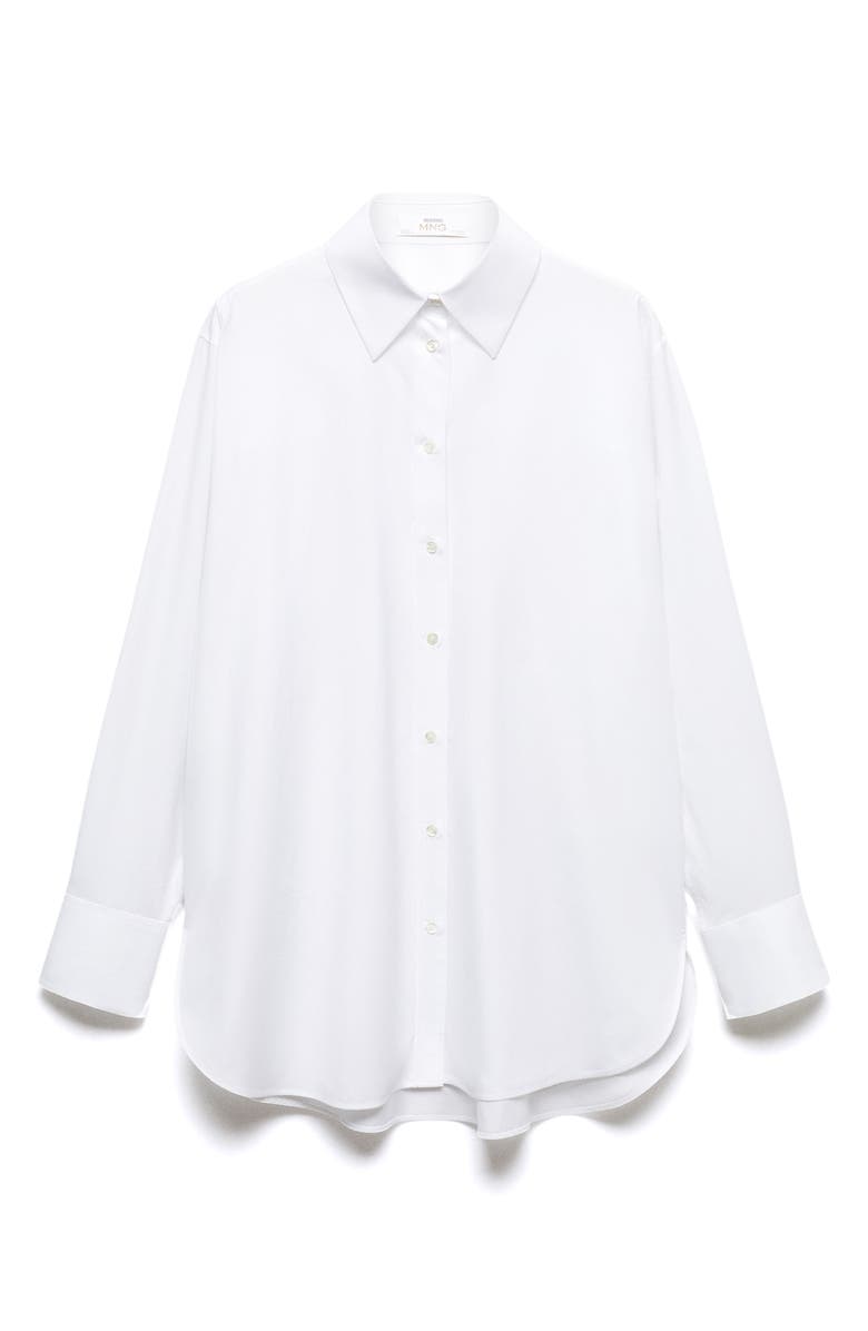 MANGO Oversize Cotton Button-Up Shirt, Alternate, color, 