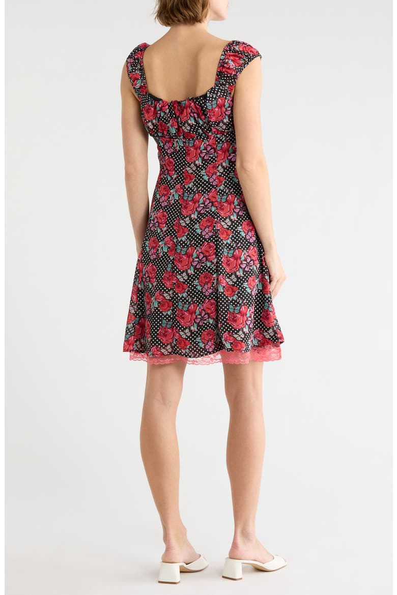 Emma Lace Trim Minidress, Alternate, color, BLACK COMBO