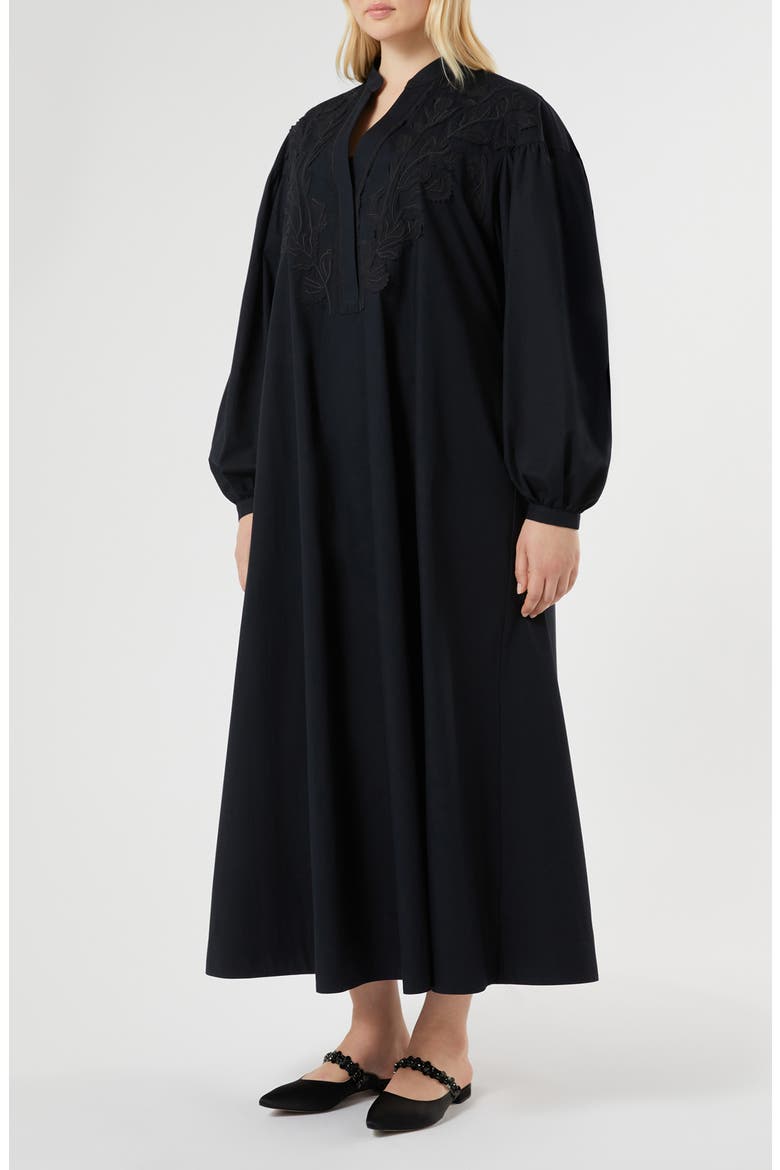 Materia Long Sleeve Maxi Dress, Main, color, BLACK