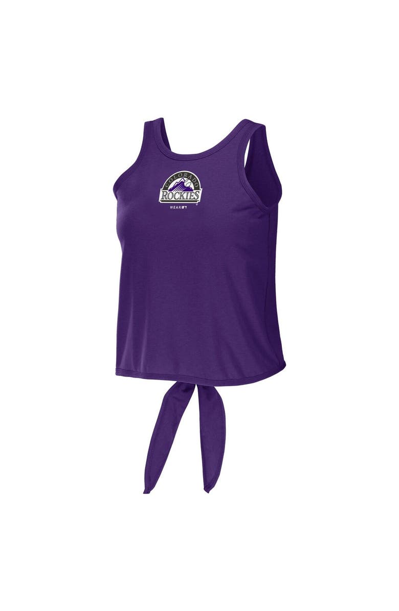 WEAR by Erin Andrews Women's WEAR by Erin Andrews Purple Colorado Rockies Open Back Twist Tie Tank Top, Alternate, color, 