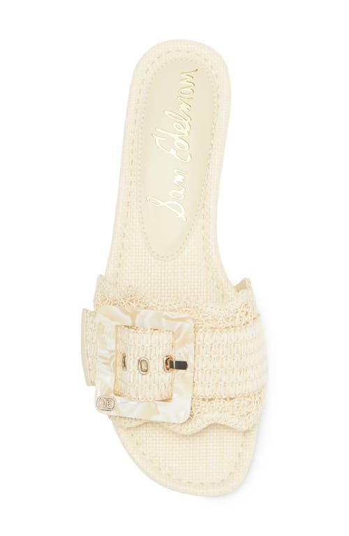 Sam Edelman Bambi Raffia Buckle Slide Sandal In Linen