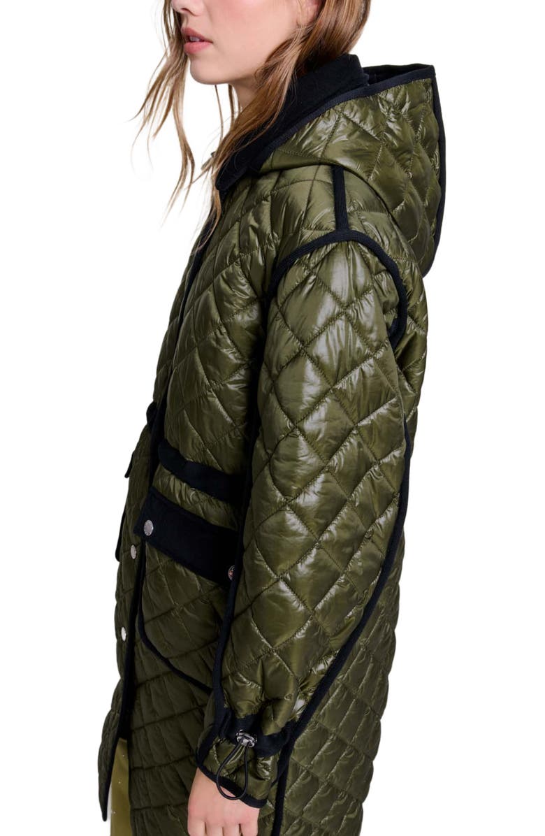 maje Contrast quilted puffer jacket, Alternate, color, 
