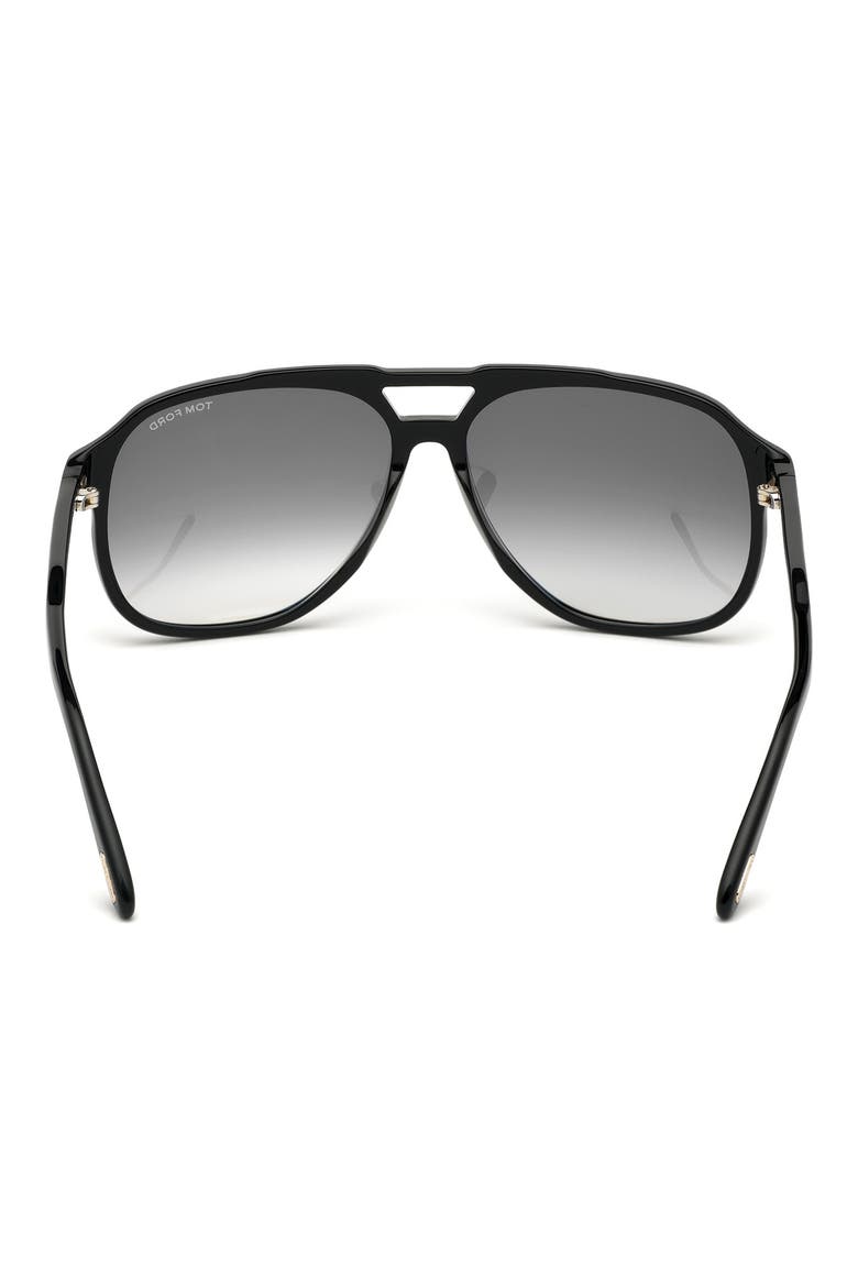 Raoul 62mm Gradient Navigator Sunglasses, Alternate, color, SHINY BLACK / SMOKE POLARIZED