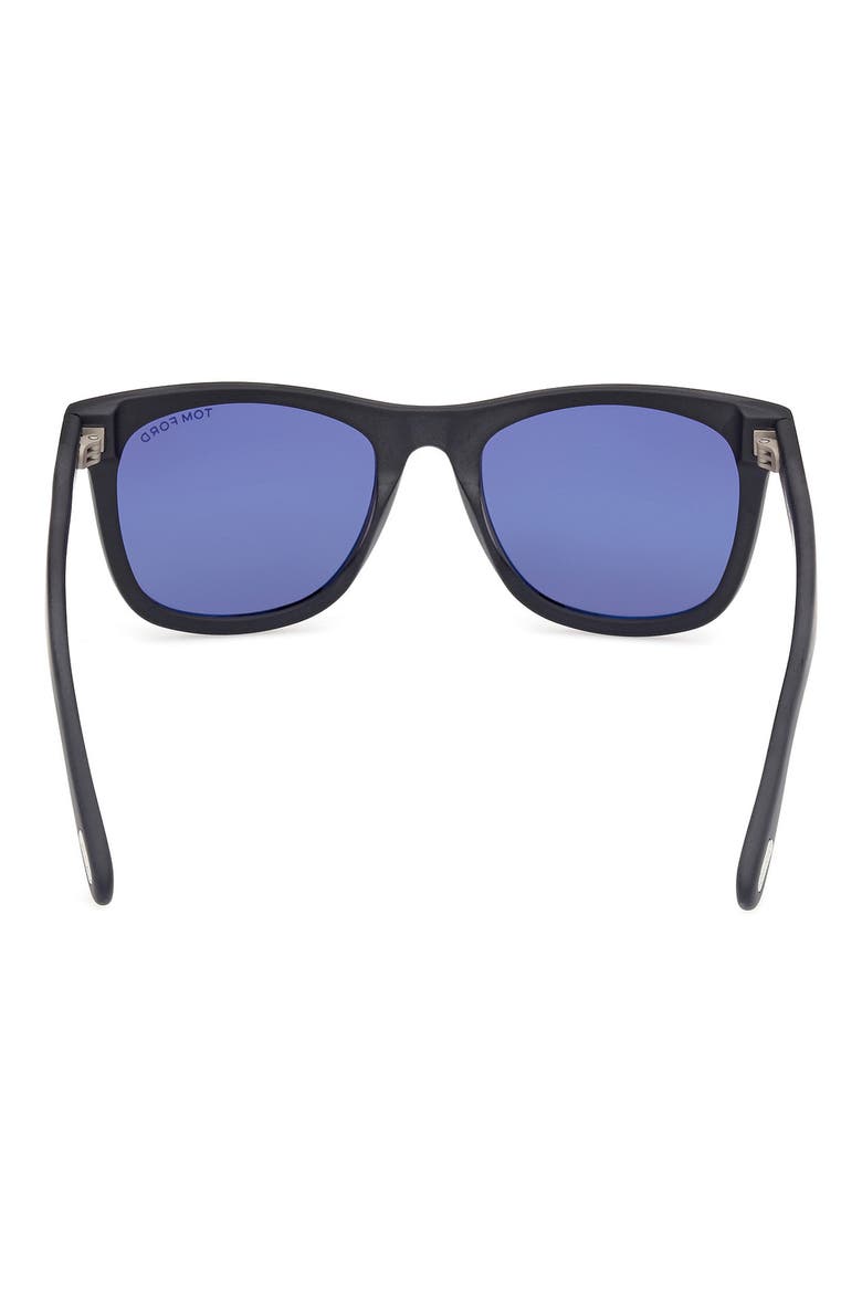 Kevyn 52mm Square Sunglasses, Alternate, color, BLACK ECO / T LOGO / BLUE