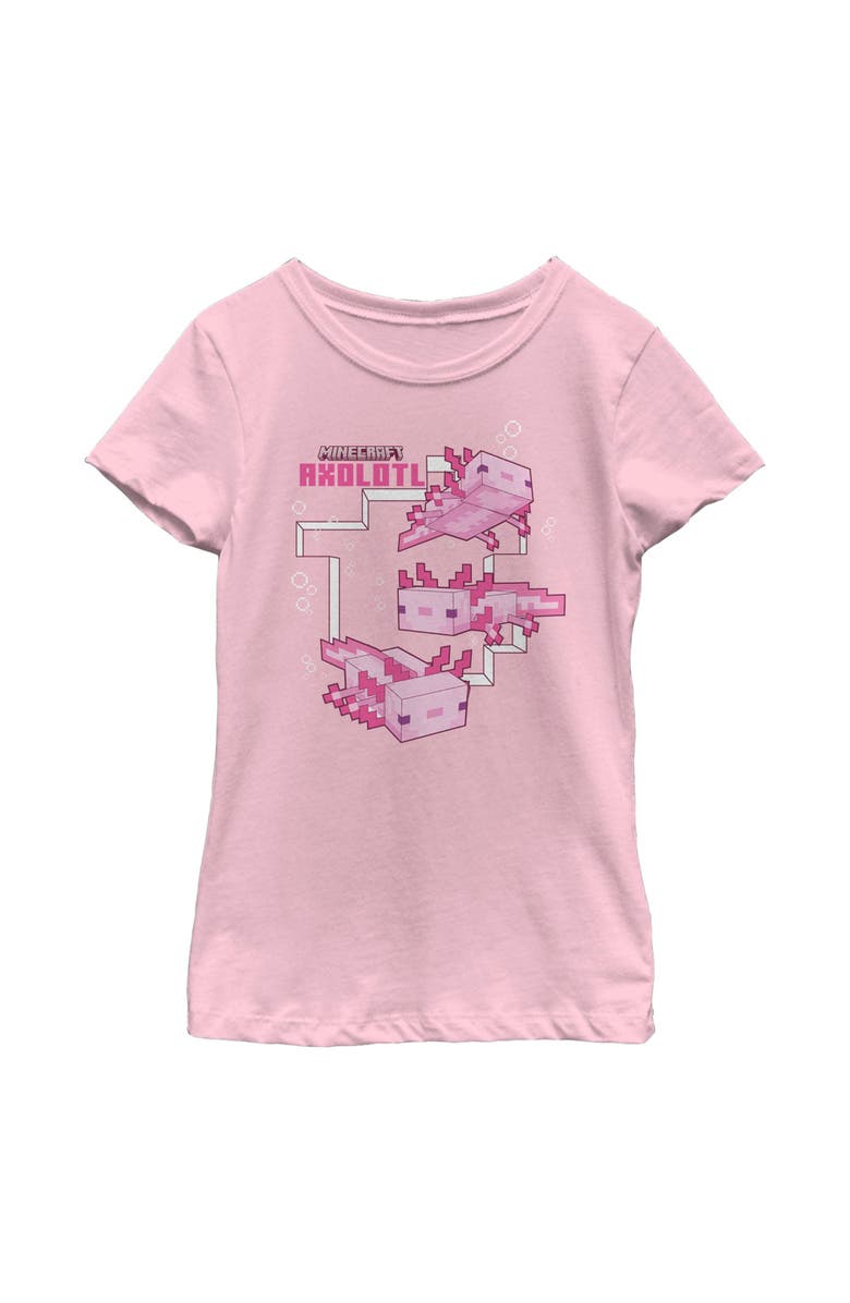 MINECRAFT Girl's Minecraft Axolotl Graphic T-Shirt, Main, color, Light Pink