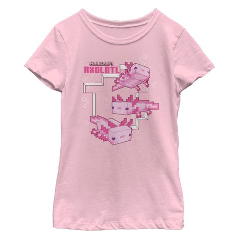 Girl's Minecraft Axolotl  Graphic T-Shirt