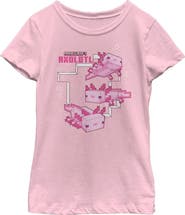 MINECRAFT Girl's Minecraft Axolotl  Graphic T-Shirt