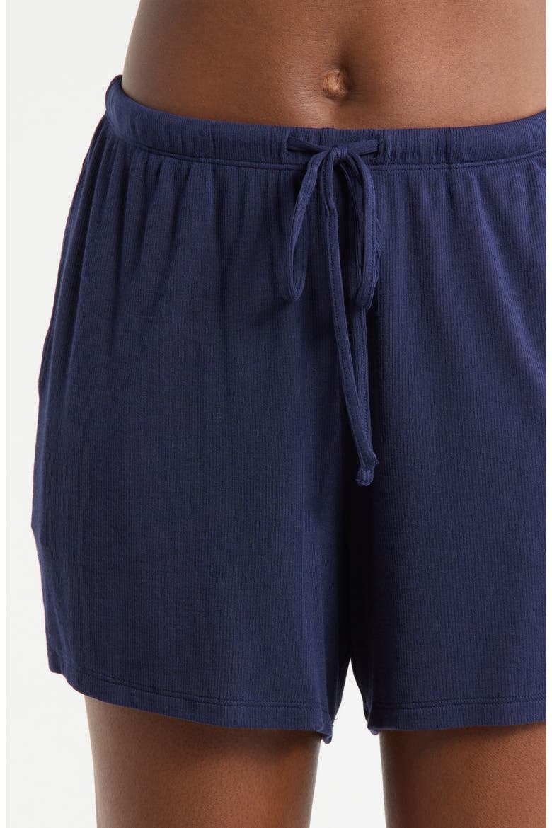 Moonlight Eco Easy Rib Short Pajamas, Alternate, color, NAVY PEACOAT