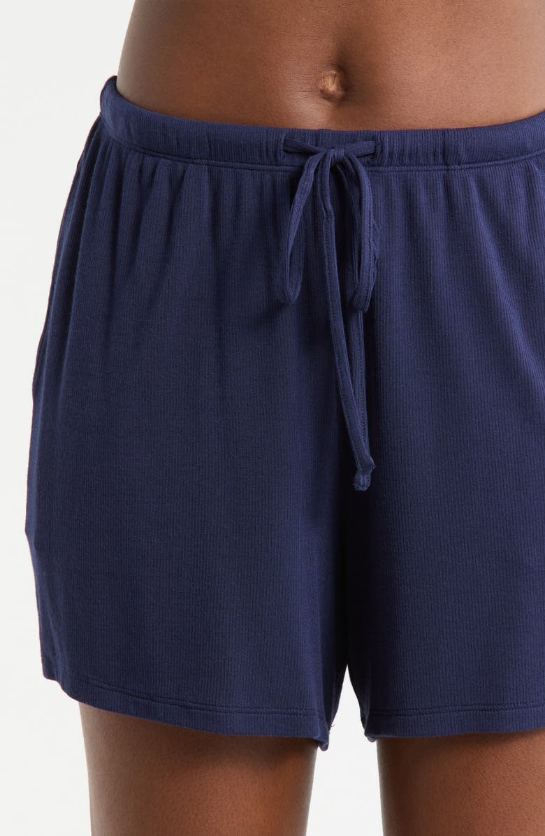 Nordstrom Moonlight Eco Easy Rib Short Pajamas, Alternate, color, Navy Peacoat