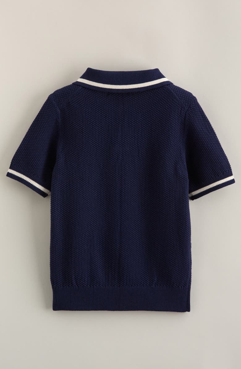 Nordstrom Kids' Texture Polo Sweater, Alternate, color, Navy Peacoat
