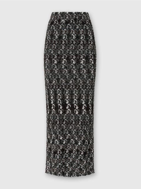 Long Pencil Skirt In Embroidered Lace
