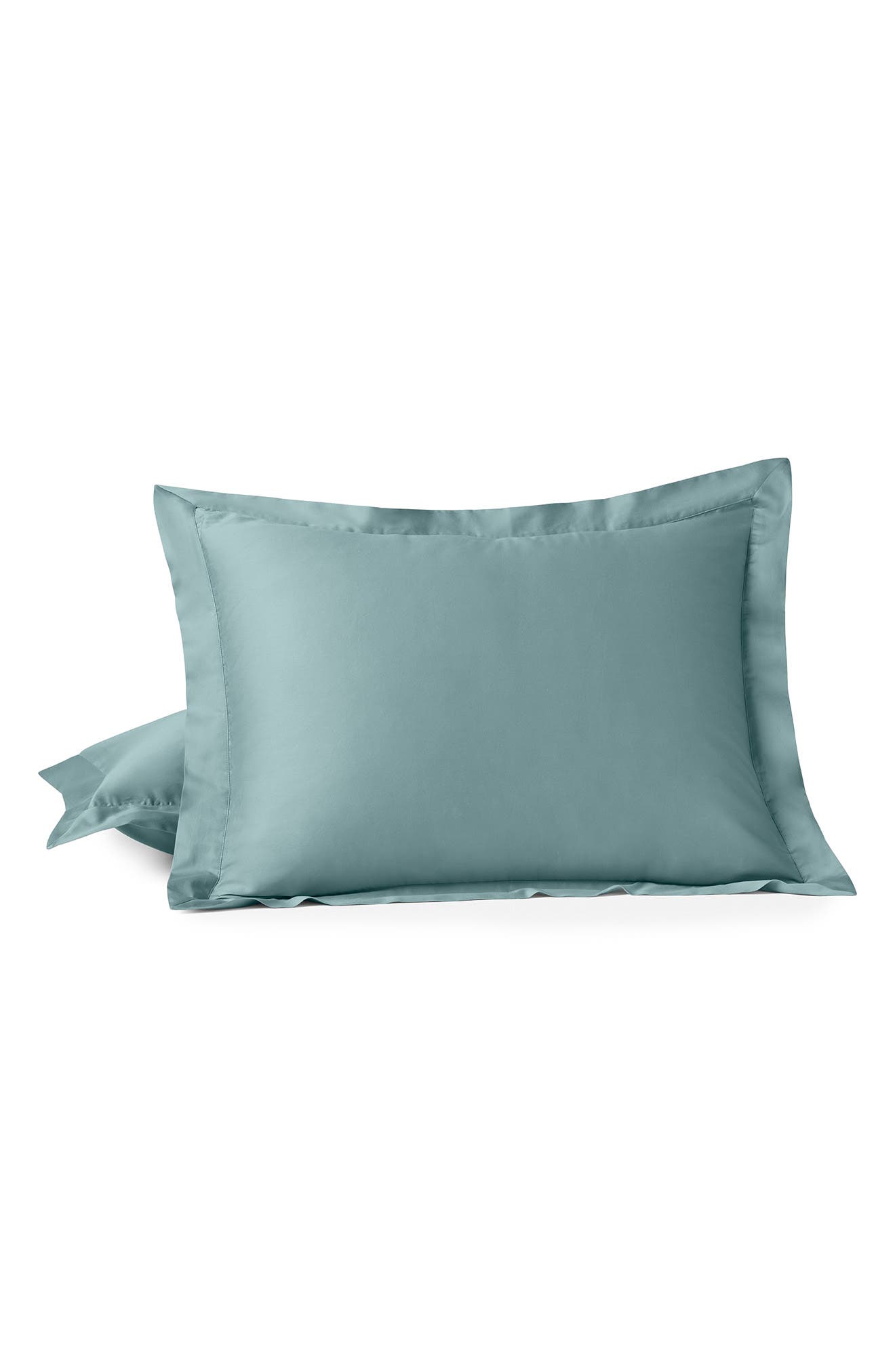 Coyuchi Cloud Soft Organic Cotton Sateen Sham in Pacific Blue 