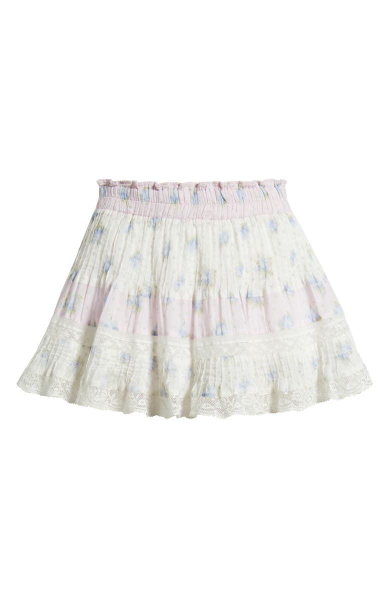 LoveShackFancy Gloriana Lace & Ruffle Miniskirt, Alternate, color, Lilac Vanilla