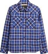 Moncler Grenoble Gelt Plaid Stretch Cotton Puffer Down Shirt Jacket