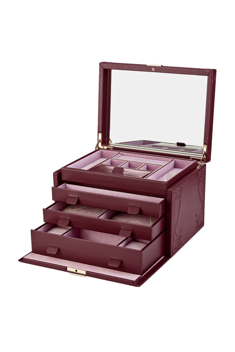 X LIBERTY Large Jewelry Box, Alternate, color, Burgundy