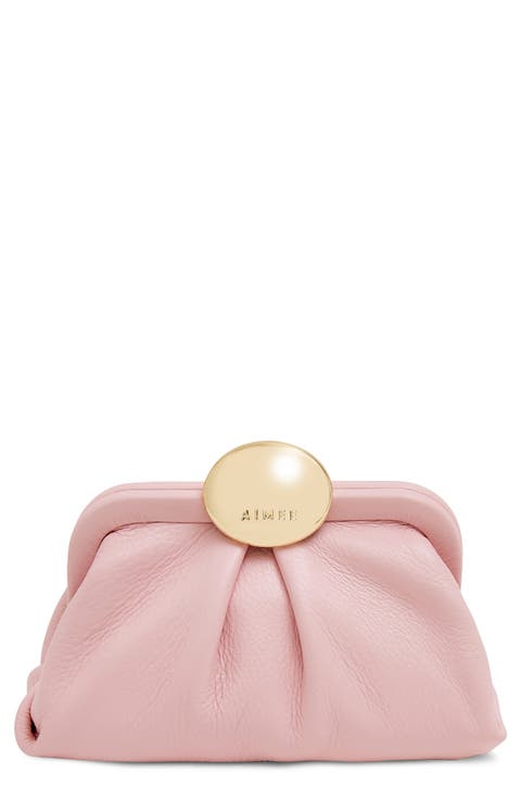 Mini Full Circle Leather Frame Crossbody Clutch