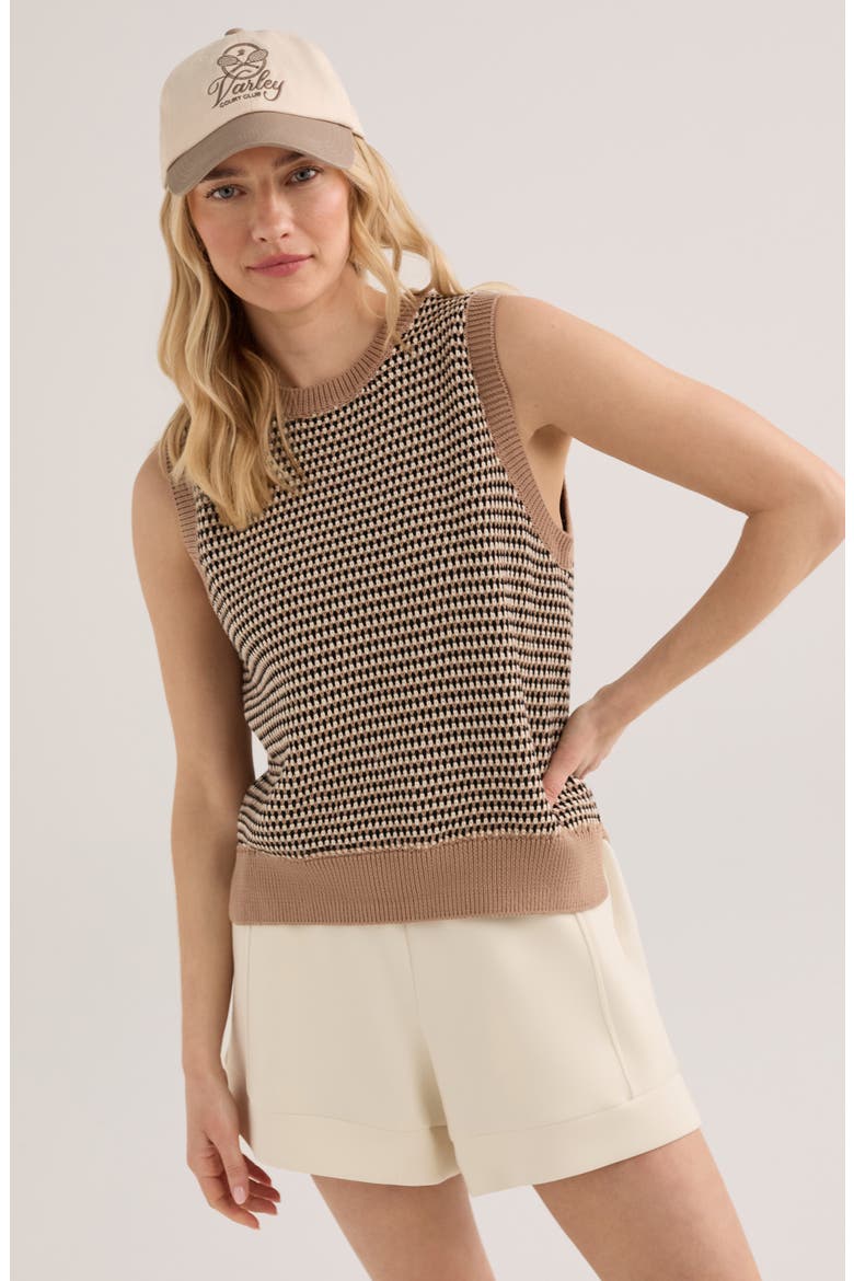 Knowles Texture Knit Sweater Vest, Alternate, color, WARM TAUPE MULTI STITCH