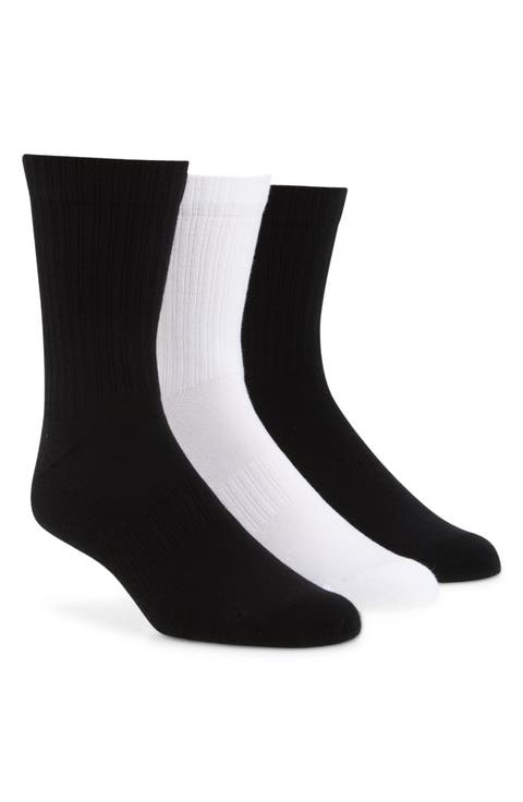 3-Pack Ribbed Crew Socks